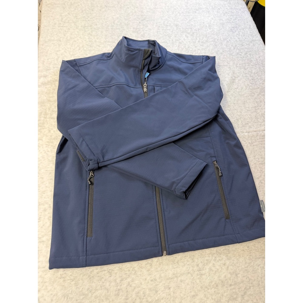 Free Country Mens Navy Blue Softshell Jacket‎ Water Resistant Small 543MOF5149S